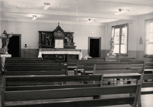 The third chapel at Dominic College was in the Boys' Town building