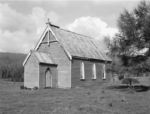 Church, Moorina, Tasmania, April 1976, Frank Bolt, photographer