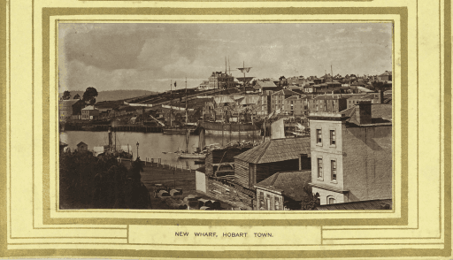 New Wharf, Hobart Town, 1880. Anson Brothers, Photographers (NG143) - Photograph Album. Launceston Library Collection