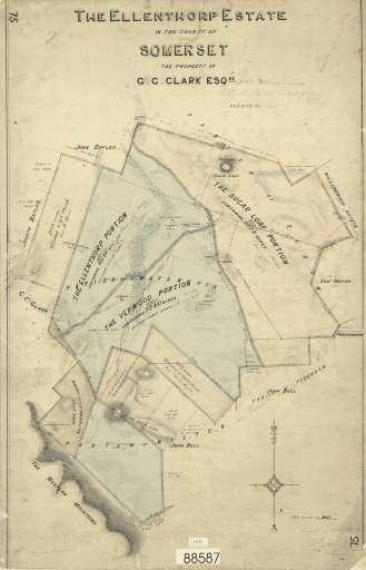 Map showing the Ellenthorpe Estate, 1860, Tasmanian Archives