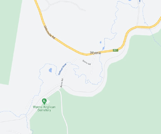 This image from Google Maps shows the location of the Anglican cemetery.