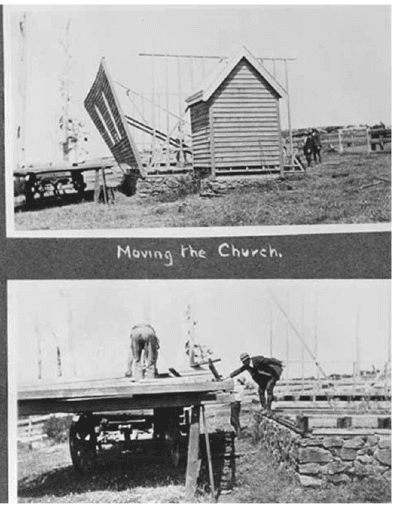 Moving the church c1920, Tasmanian Archives
